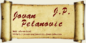 Jovan Pelanović vizit kartica